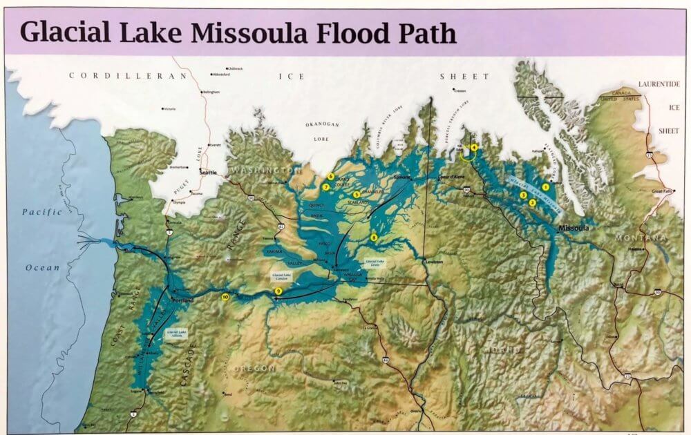 Map of Glacial Lake Missoula at the Montana Natural History Center