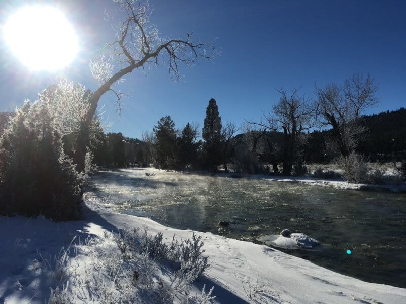 A sunny, snowy day along Rock Creek