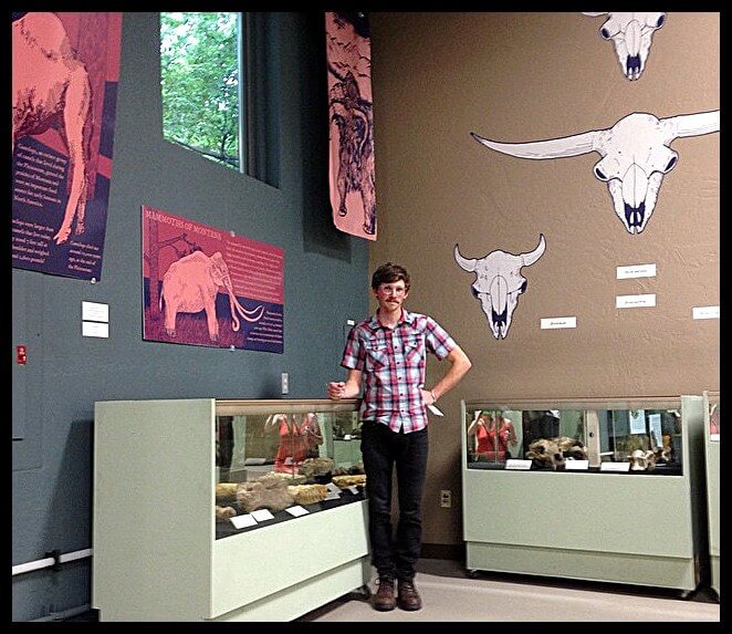 Tom McKean with Pleistocene Exhibit