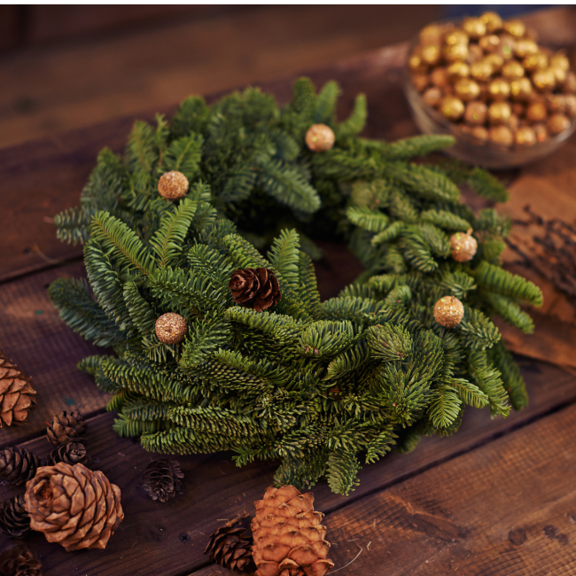 making a holiday wreath