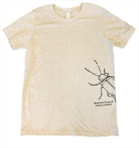 Montana Natural History Center youth t-shirt with beetle image