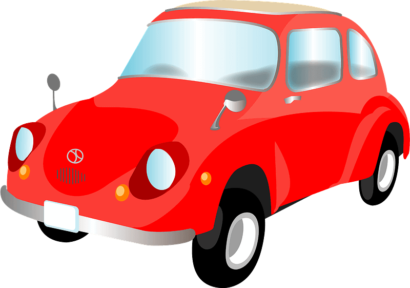 cartoon image of a red car